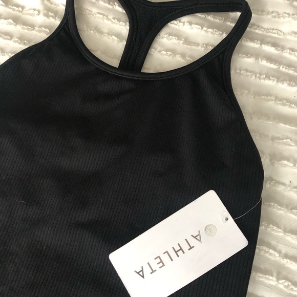 Athleta Tops - Athleta Black Racerback Ribbed Tank Top